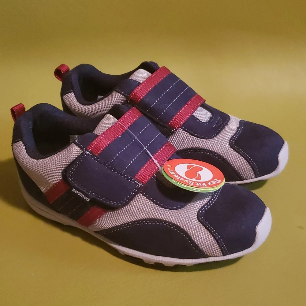 Pediped Adrian Navy Grey Washable Sneakers